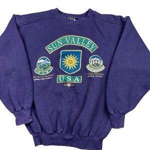 Vintage Sun Valley Idaho Baldy Mountain 90s purple Crewneck Size Small